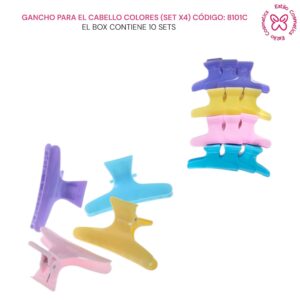 GANCHO PARA EL CABELLO PELUQUERIA (SETX4) CODIGO: 8101C