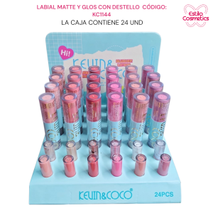 LABIAL MATTE Y GLOS CON DESTELLO  CÓDIGO:  KC1144
