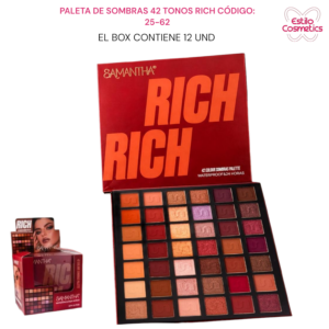 Paleta de sombras 42 tonos Rich 25-62