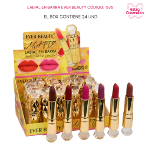 Labial en barra diamante dorado 585