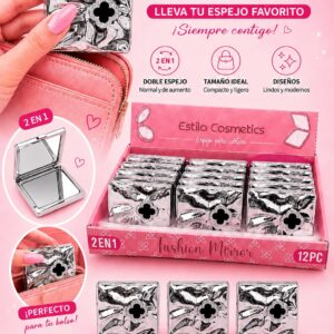 Espejo cartera plateado con accesorio ECA-109