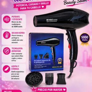 Secador de cabello + 3 accesorios 5000W ECA-129