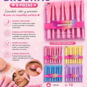 Set brocha 8PC color entero ECA-31