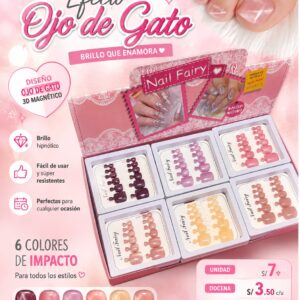 Uña postiza pie ojo de gato 12PC ECA-73