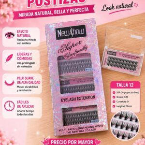 Pestaña 1x1 20P TALLA 12MM caja rosa ECA-87