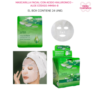 CAJA 24 SACHETS MASCARILLA FACIAL CON ACIDO HIALURONICO ALOE MM84-B