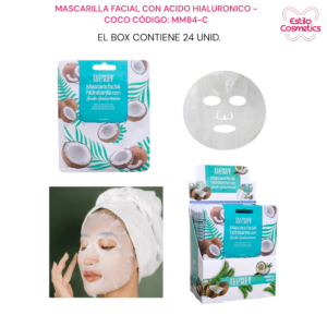 CAJA 24 SACHETS MASCARILLA FACIAL CON ACIDO HIALURONICO COCO MM84-C