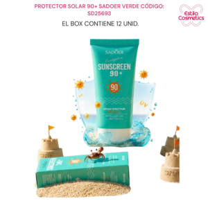 PROTECTOR SOLAR 90+ SADOER VERDE CÓDIGO: SD25693